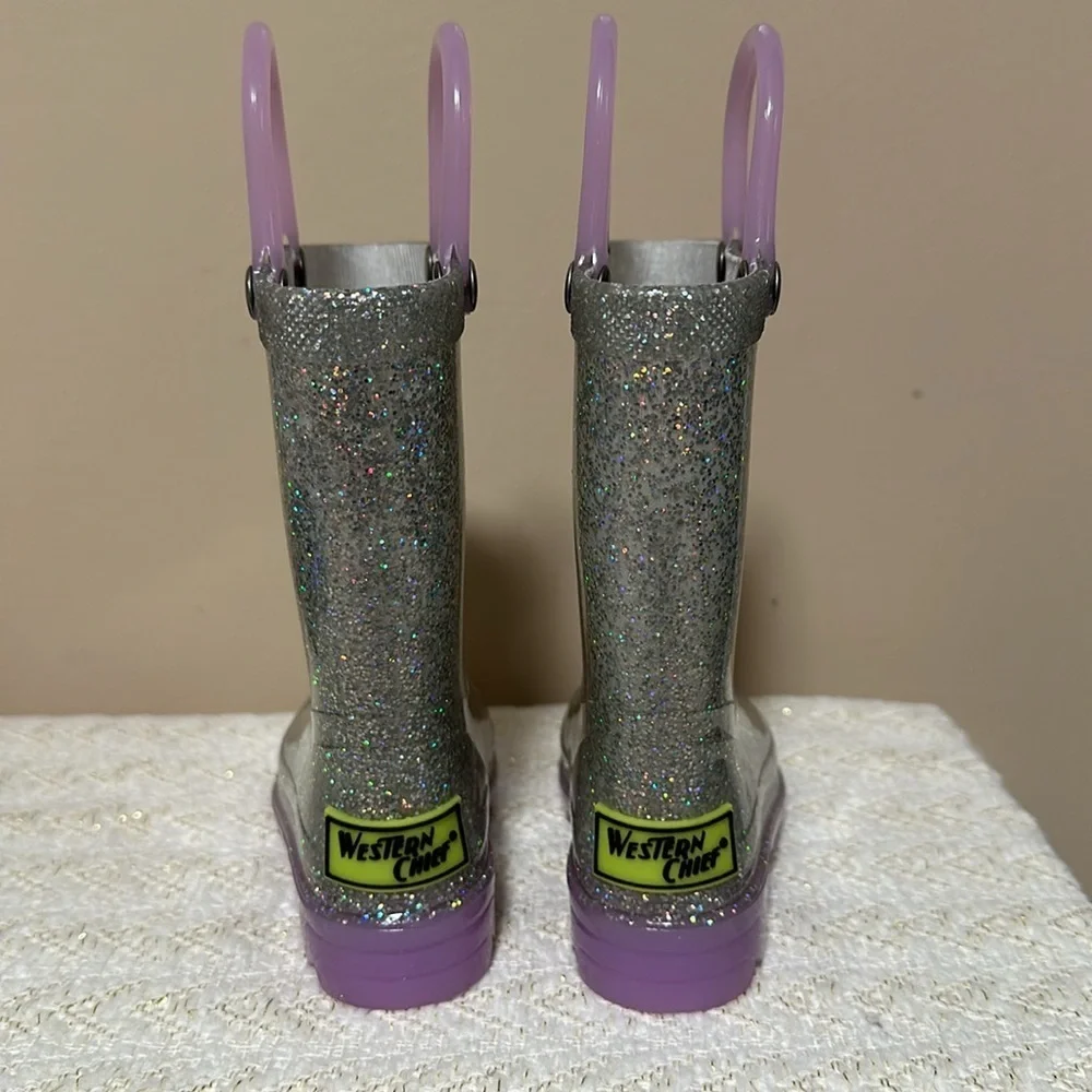 Western Chief for Target Light Up Glitter Shiny Rainboots - Picture 3 of 7